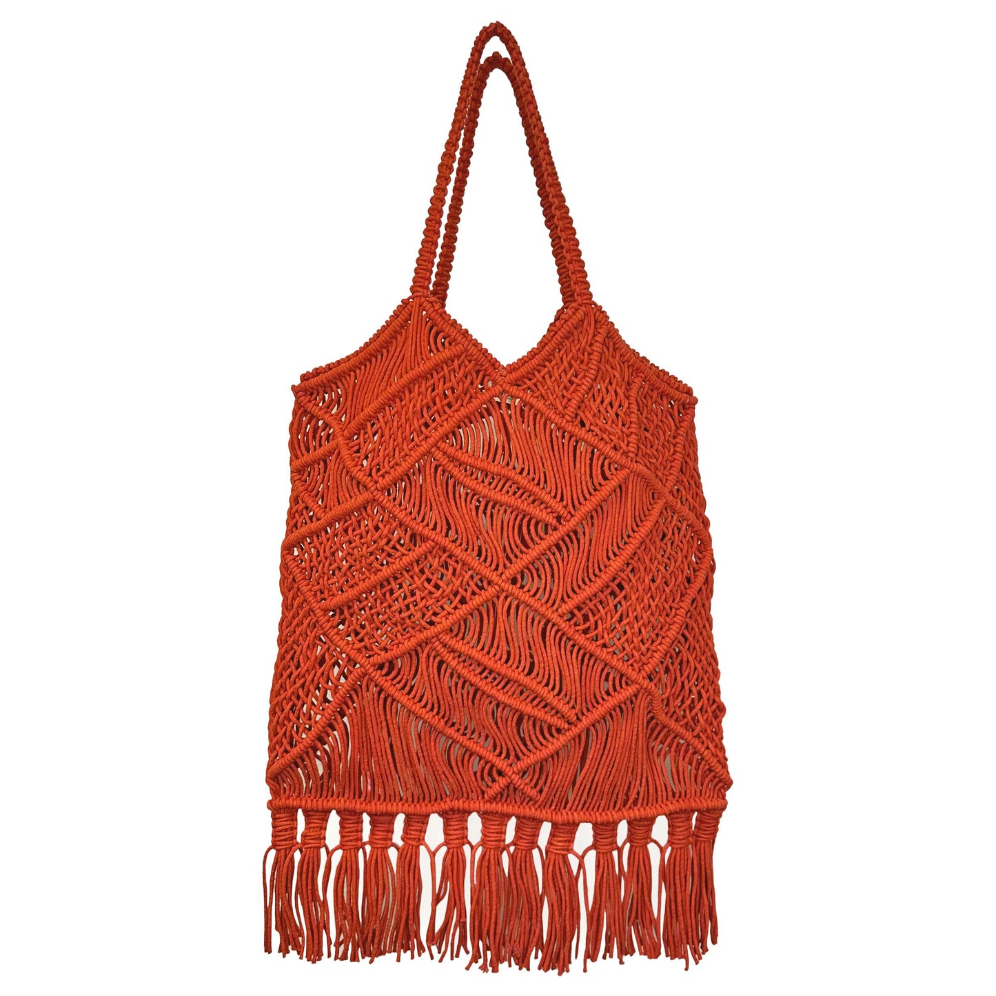 Adria Woven Cotton Large Fringe Bags