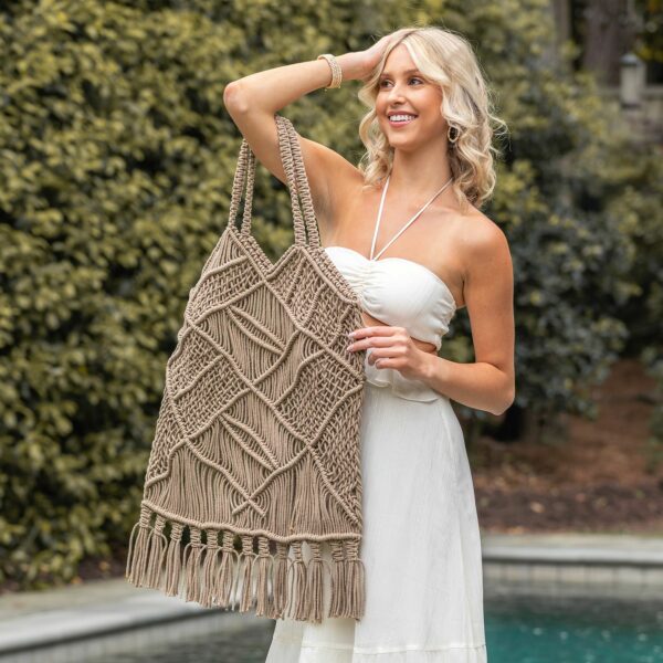 Adria Woven Cotton Large Fringe Bags